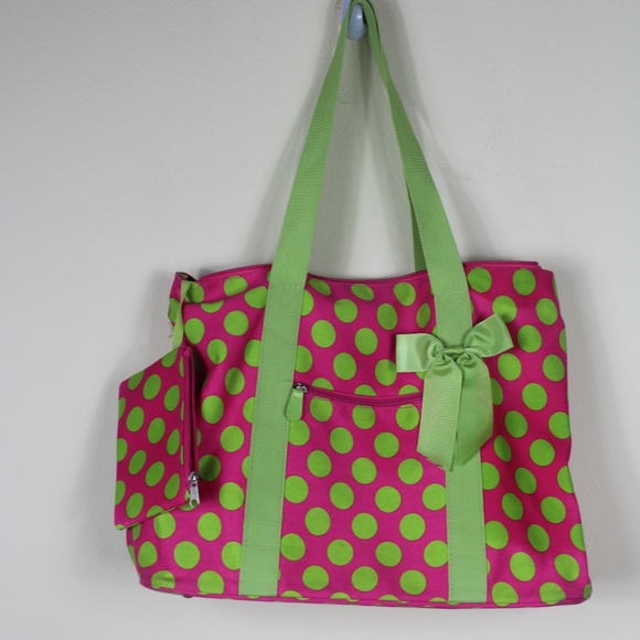 Handbags - Polka Dot Tote with coin Purse.